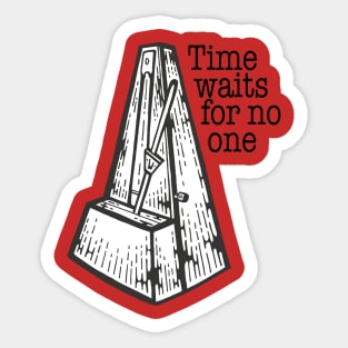 Time Waits For No One Metronome Logo Sticker